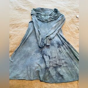 Gaia Conceptions Organic Cotton Hemp Cowl Tunic Blue Hand Dyed